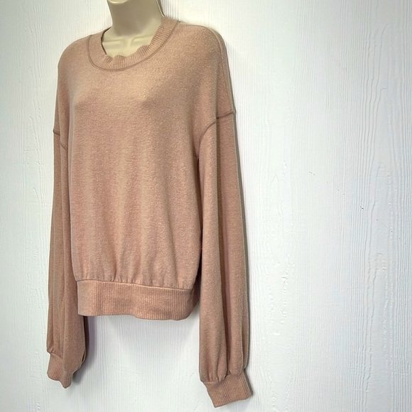 Free People - Beach Crewneck Pullover Long Balloon Sleeve Sweater Size XS - Picture 8 of 12